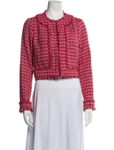 Pre-owned Le Superbe Tweed Pattern Jacket In Red