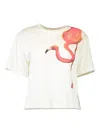 Le Superbe Vacation Ready Flamingo-print T-shirt In White