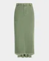 Le Superbe Very Mindful Denim Midi Skirt In Kush