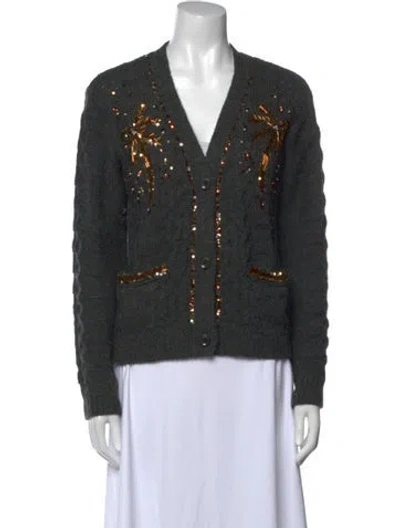 Pre-owned Le Superbe V-neck Sweater In Gray