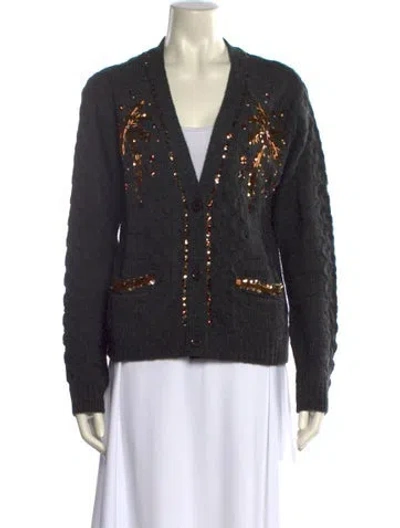 Pre-owned Le Superbe V-neck Sweater In Gray