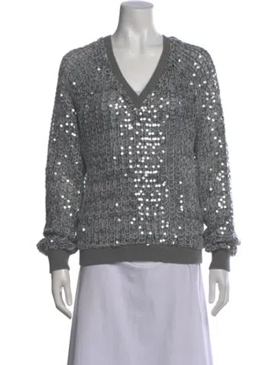 Pre-owned Le Superbe V-neck Sweater In Gray