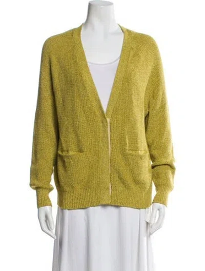 Pre-owned Le Superbe V-neck Sweater In Green