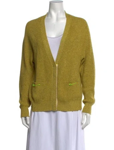 Pre-owned Le Superbe V-neck Sweater In Green