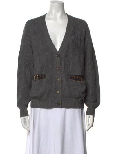 Pre-owned Le Superbe V-neck Sweater In Grey