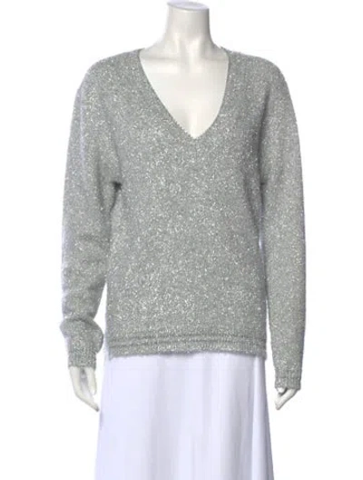 Pre-owned Le Superbe V-neck Sweater In Silver