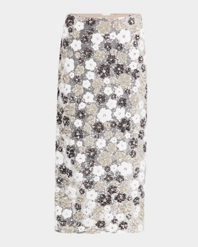 Le Superbe Winter Garden Liza Midi Skirt In Winter Floral