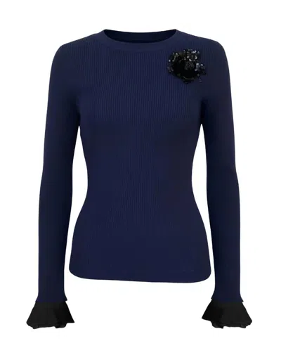 Le Superbe Women's Extra Crew A La Carte Sweater In Midnight In Gray