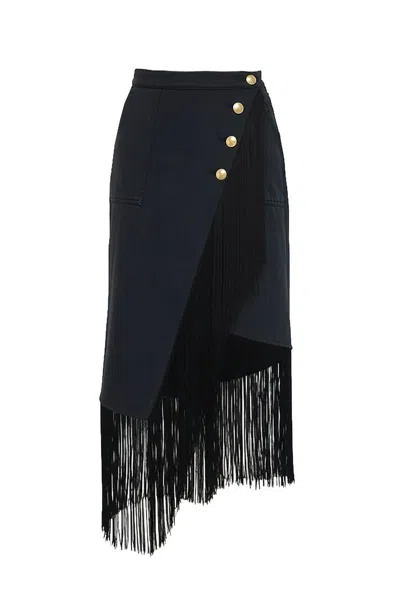 Le Superbe Women's Fringe Skirt In Black