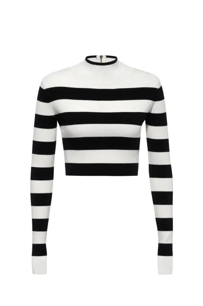 Le Superbe Women's Meet Me Sweater In White/black Stripe In Multi