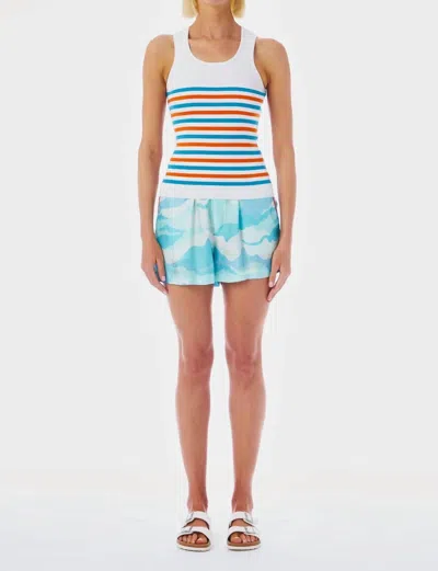 Le Superbe Women's Tanks A Lot Stripe Tank Top In White/orange/blue In Multi