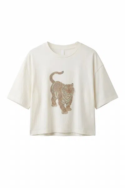 Le Superbe Women's Tiger Tee In Natural In White