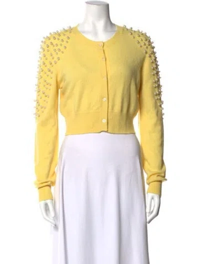 Pre-owned Le Superbe Wool Crew Neck Sweater In Yellow