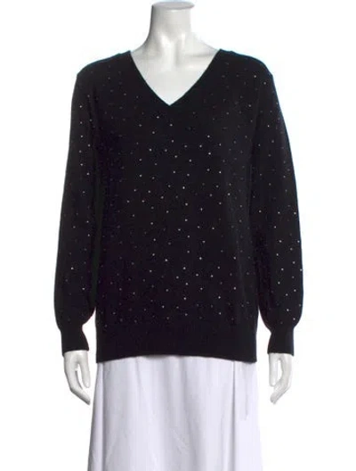 Pre-owned Le Superbe Wool Patterned Sweater In Black