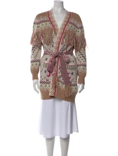 Pre-owned Le Superbe Wool Patterned Sweater In Brown