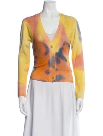 Pre-owned Le Superbe Wool Tie-dye Print Sweater In Yellow
