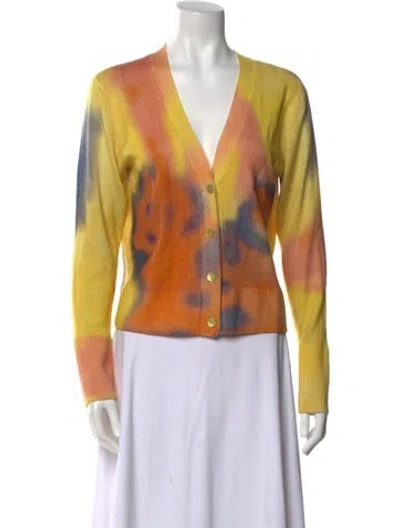 Pre-owned Le Superbe Wool Tie-dye Print Sweater In Yellow
