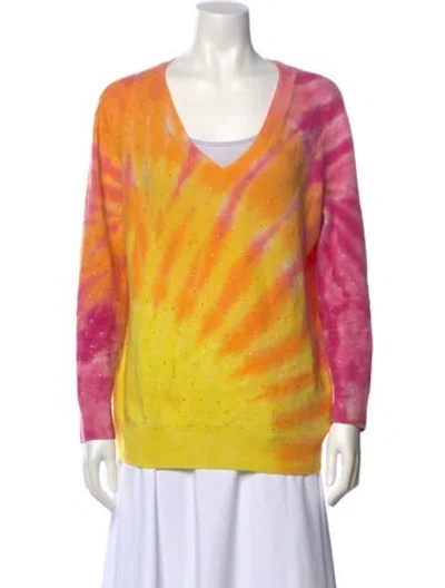 Pre-owned Le Superbe Wool Tie-dye Print Sweater In Yellow