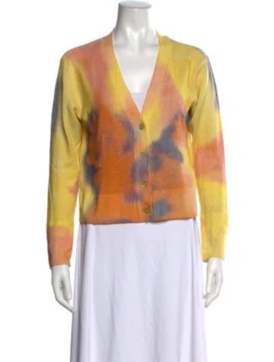 Pre-owned Le Superbe Wool Tie-dye Print Sweater In Yellow