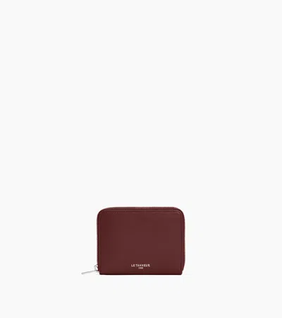 Le Tanneur Albertine Zipped Coin Purse With Removable Card Holder In Smooth Leather In Revolution Red