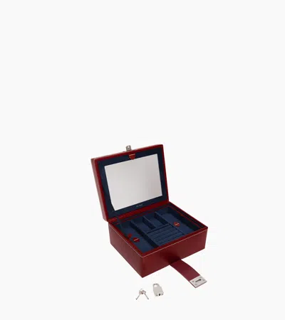 Le Tanneur Boîte À Bijoux Moyen Modèle En Cuir In Red