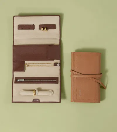 Le Tanneur Leather Travel Jewellery Box In Brown