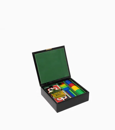 Le Tanneur Small Leather Games Case In Black