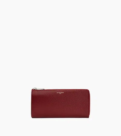 Le Tanneur Compagnon Zippé Emilie En Cuir Signature T In Red
