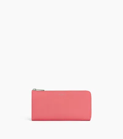 Le Tanneur Compagnon Zippé Emilie En Cuir Signature T In Pink