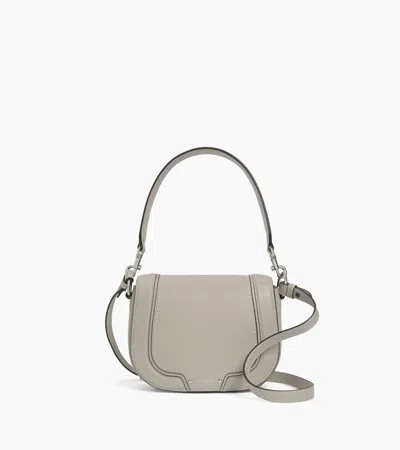 Le Tanneur Ella Medium Crossbody Bag In Grained Leather In Gray
