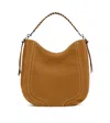 Le Tanneur Ella Medium Hobo Bag In Grained Leather And Nubuck In Brown