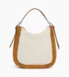Le Tanneur Ella Medium Hobo Bag In Suede And Reversed Sheepskin In Brown