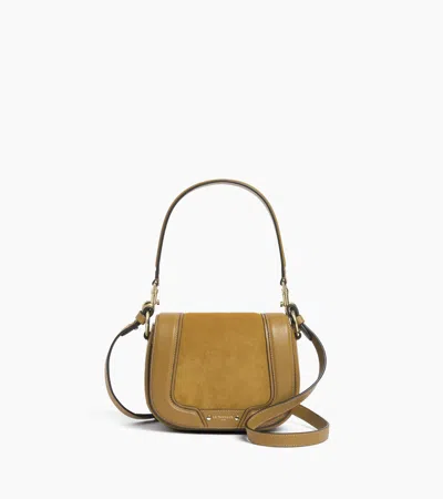 Le Tanneur Ella Small Cross Body Bag In Grained Leather And Nubuck In Green