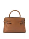 Le Tanneur Medium Grained Leather Tote In Brown