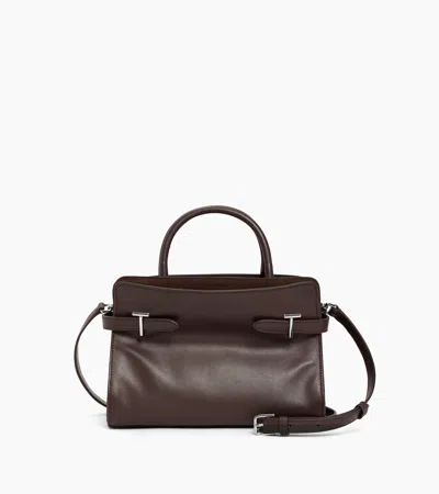 Le Tanneur Emie Medium Handbag In Smooth Leather And Suede Split Leather In Brown Arabica