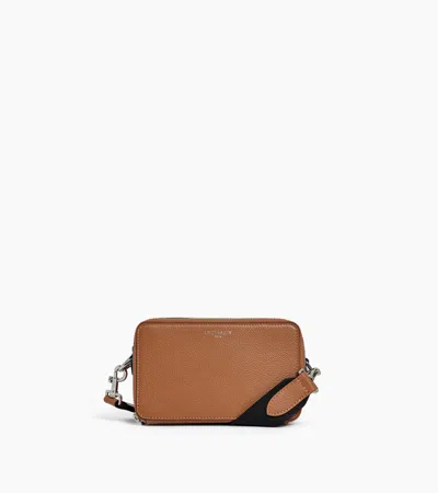Le Tanneur Emile Small 2-compartment Satchel In Grained Leather In Brown