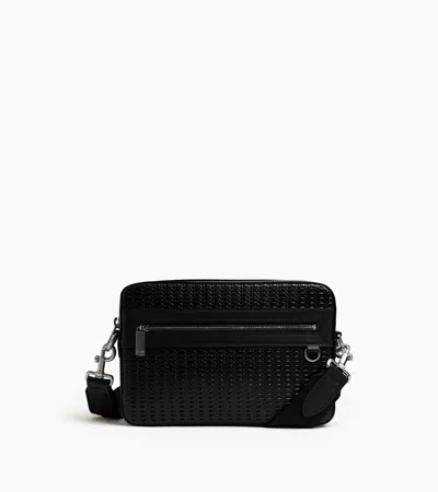 Le Tanneur Emile Small Satchel In Embossed And Smooth Leather In Black