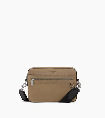 Le Tanneur Emile Small Satchel In Smooth Leather And Nubuck In Brown