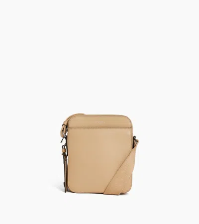 Le Tanneur Emile Small Zipped Satchel In Grained Leather In Sand