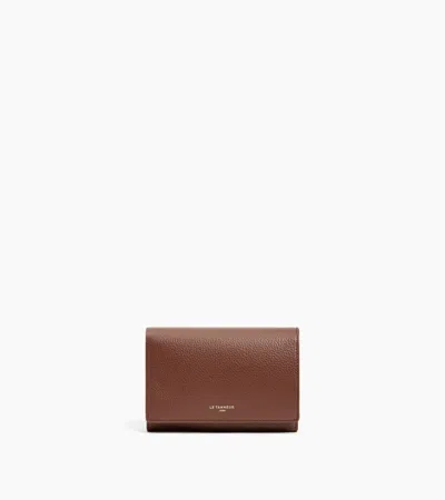 Le Tanneur Emilie Wallet In Grained Leather In Brown