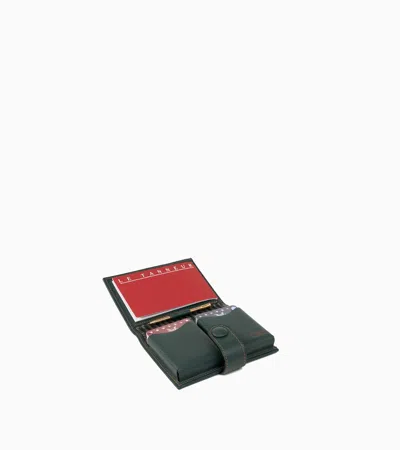 Le Tanneur Small Leather Bridge Card Case In Green