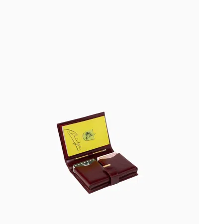 Le Tanneur Small Leather Bridge Card Case In Red