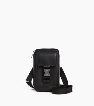 Le Tanneur Maurice Phone Case In Smooth Leather In Black
