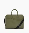 Le Tanneur Gaston Slim 15" Document Holder In Crossed-grain Leather In Green