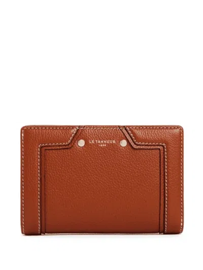Le Tanneur Grained Leather Wallet In Red