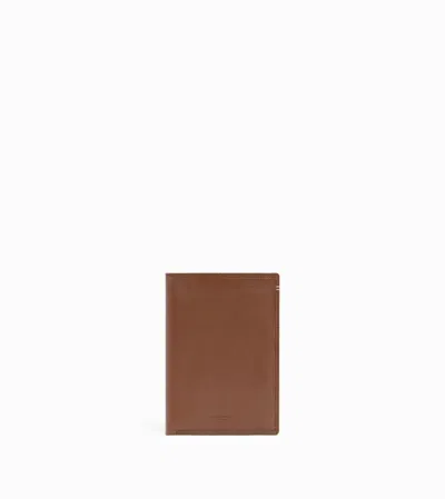 Le Tanneur Grand Portefeuille Vertical Zippé 2 Volets Martin En Cuir Lisse In Brown