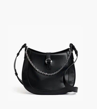 Le Tanneur Grand Sac Bandoulière Pia En Cuir Lisse In Black