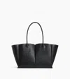 Le Tanneur Elena Large Tote Bag In Grained Leather In Black