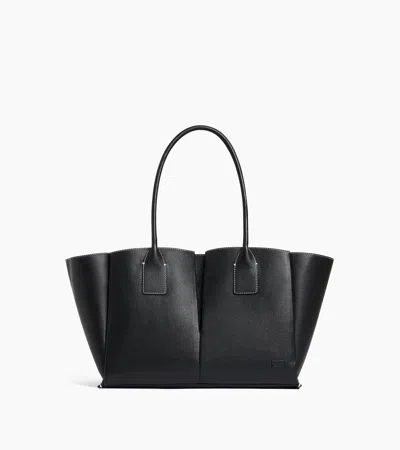 Le Tanneur Elena Large Tote Bag In Grained Leather In Black