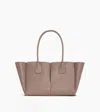 Le Tanneur Elena Large Tote Bag In Grained Leather In Gray
